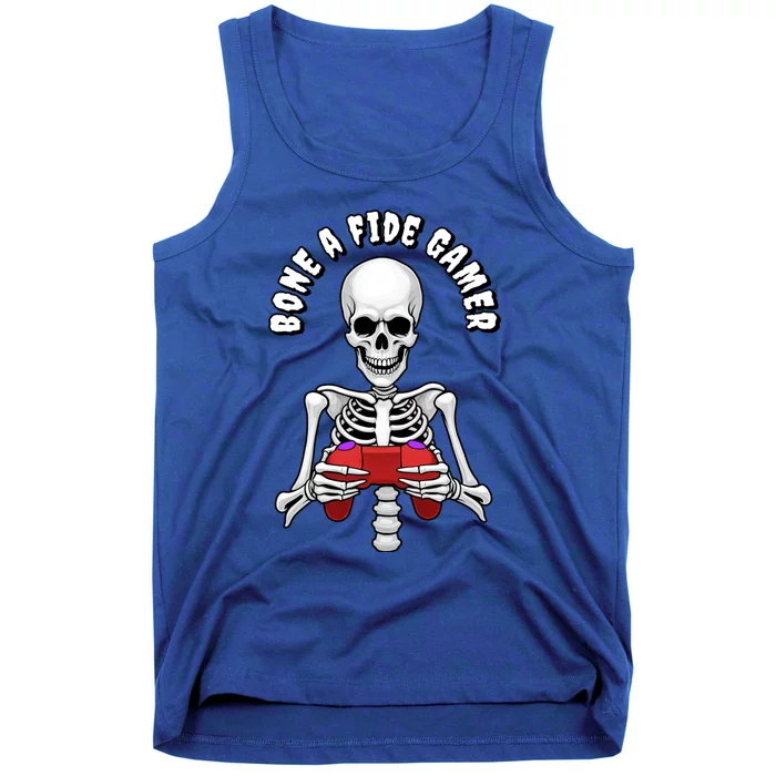 Bone A Fide Gamer Halloween Skeleton Gaming Gift Tank Top