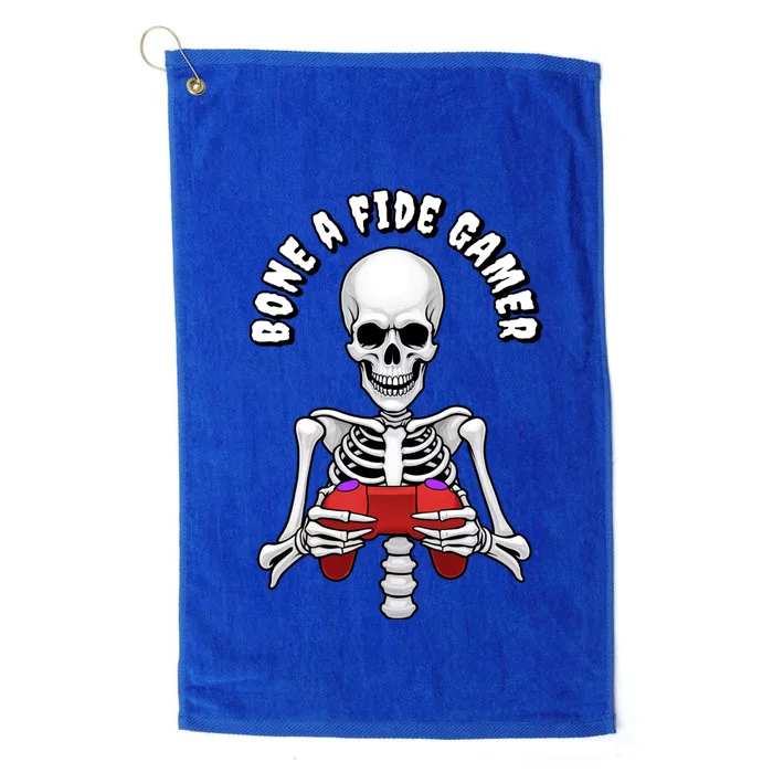 Bone A Fide Gamer Halloween Skeleton Gaming Gift Platinum Collection Golf Towel