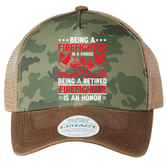 Being A Firefighter Is A Choice Retired Firefighter Is Honor Cool Gift Legacy Tie Dye Trucker Hat