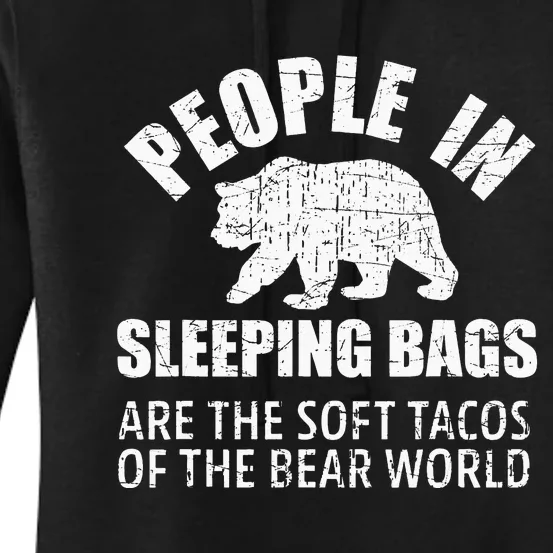 Bear Attack Funny Camping Hiking Tacos Women's Pullover Hoodie