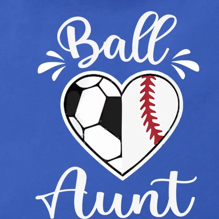 Ball Aunt Funny Baseball Softball Heart Aunt Life Funny Gift Zip Tote Bag