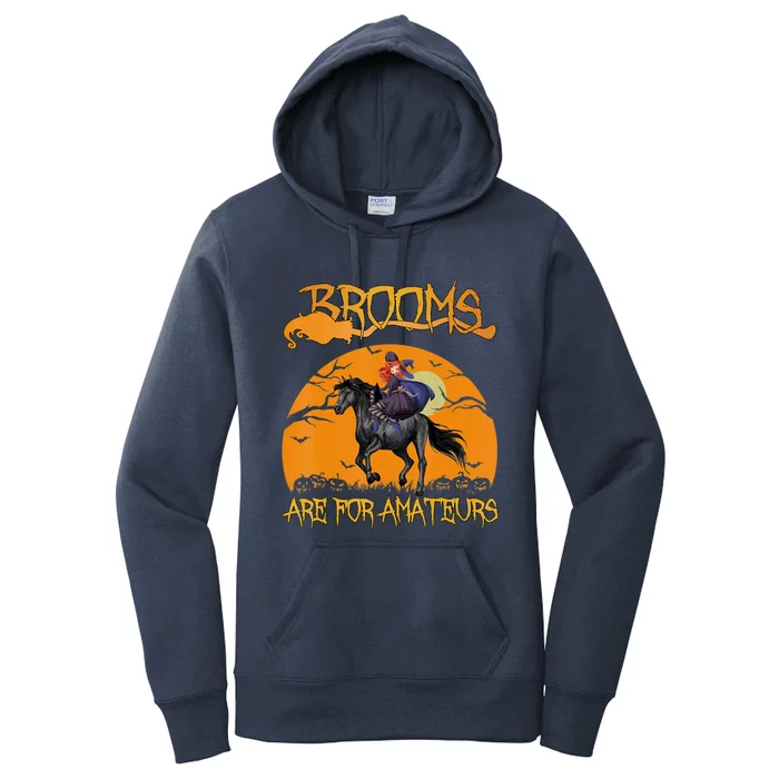 Brooms Are For Amateurs, Horse Riding Outfit Halloween Women's Pullover Hoodie