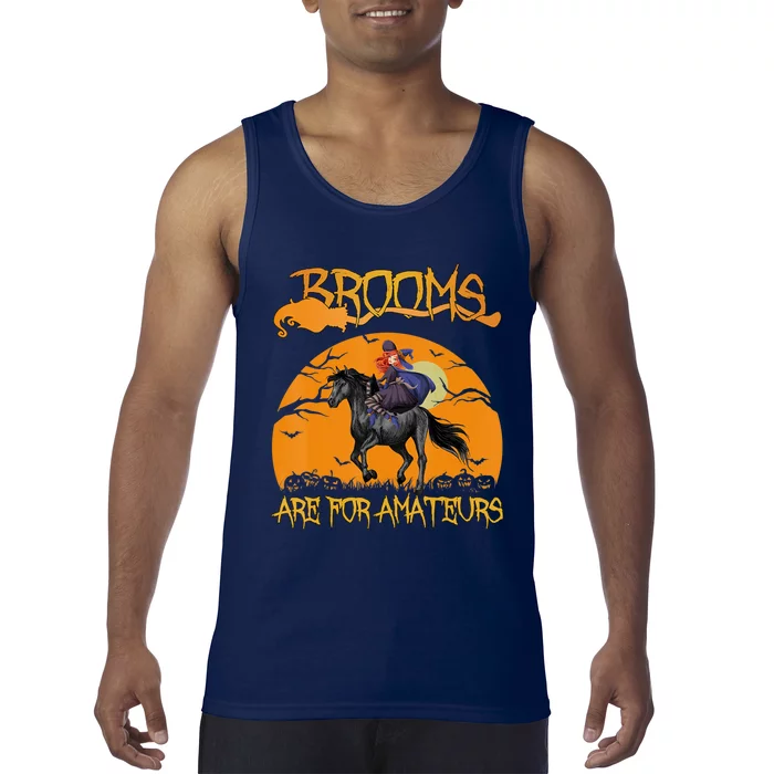 Brooms Are For Amateurs, Horse Riding Outfit Halloween Tank Top