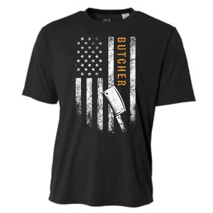 Butcher American Flag Design Cooling Performance Crew T-Shirt