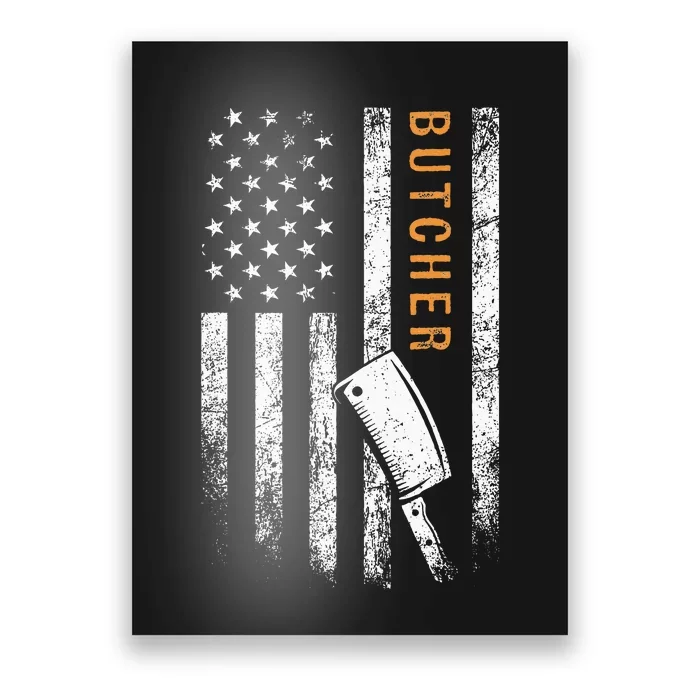 Butcher American Flag Design Poster