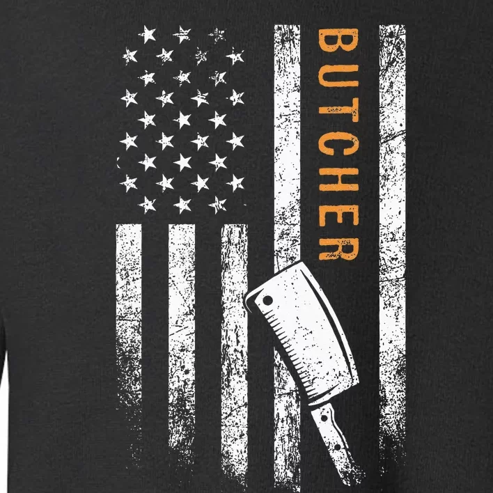 Butcher American Flag Design Toddler Sweatshirt