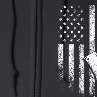 Butcher American Flag Design Full Zip Hoodie