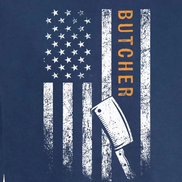 Butcher American Flag Design Garment-Dyed Sweatshirt