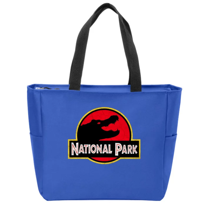 Bird And Florida Alligator Of Everglades National Park Zip Tote Bag