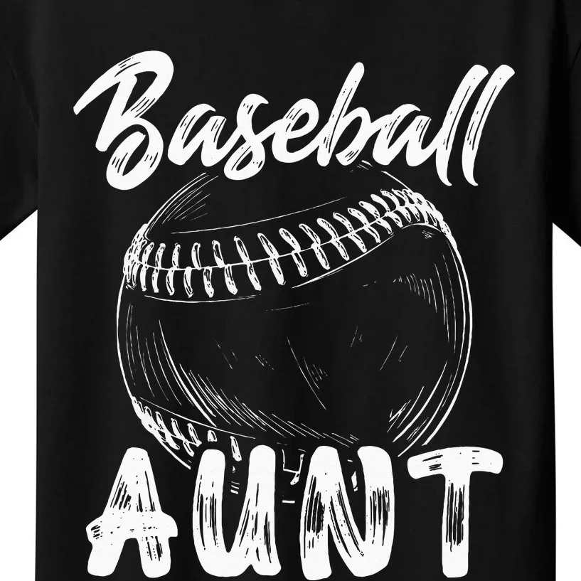 Baseball Aunt For Women Family Matching Players Team Auntie Kids T-Shirt