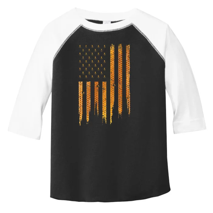 Beekeeping American Flag Honeycomb Honey Bees Beekeeper Toddler Fine Jersey T-Shirt