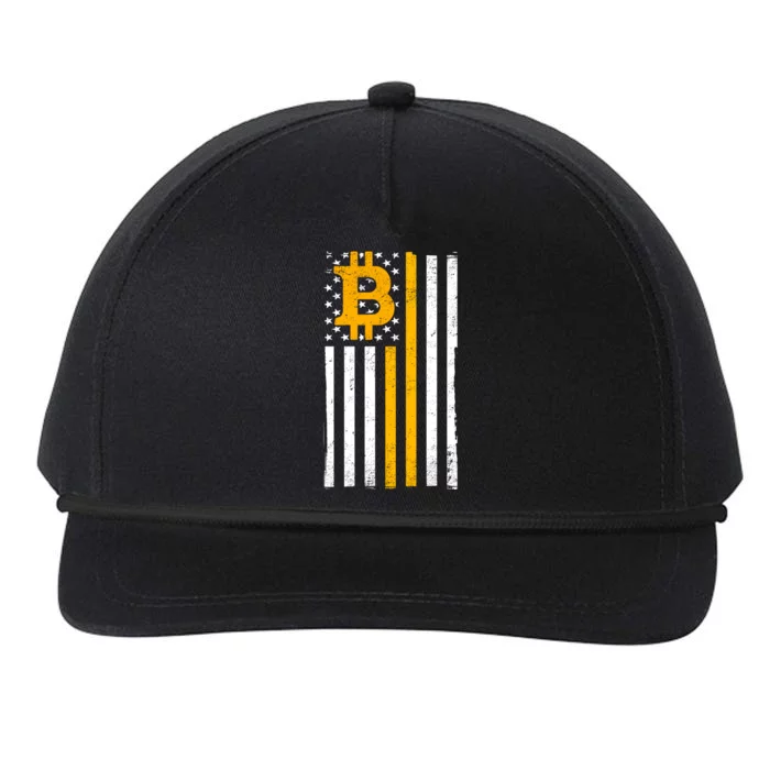 Bitcoin American Flag Crypto Snapback Five-Panel Rope Hat