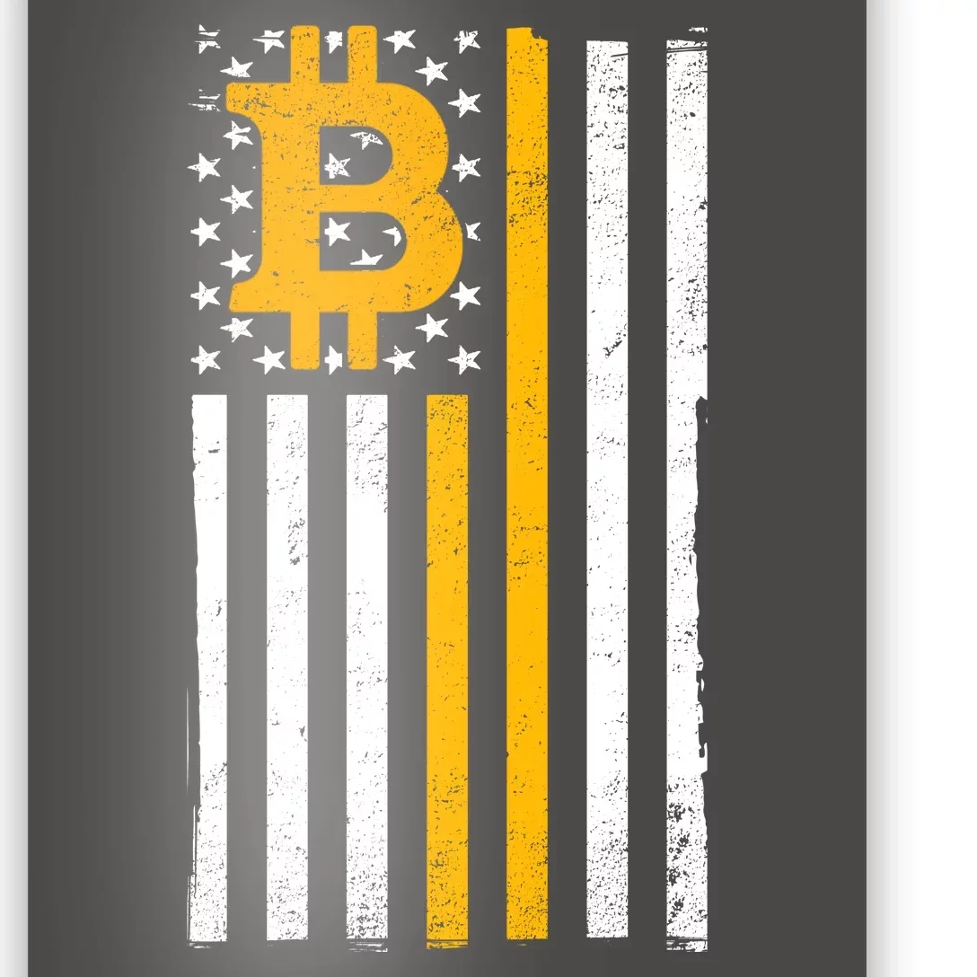 Bitcoin American Flag Crypto Poster