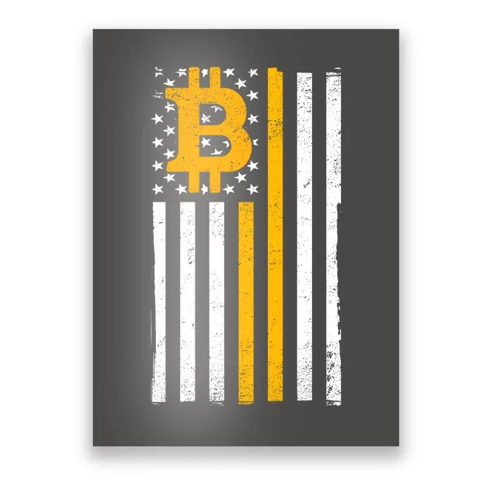 Bitcoin American Flag Crypto Poster