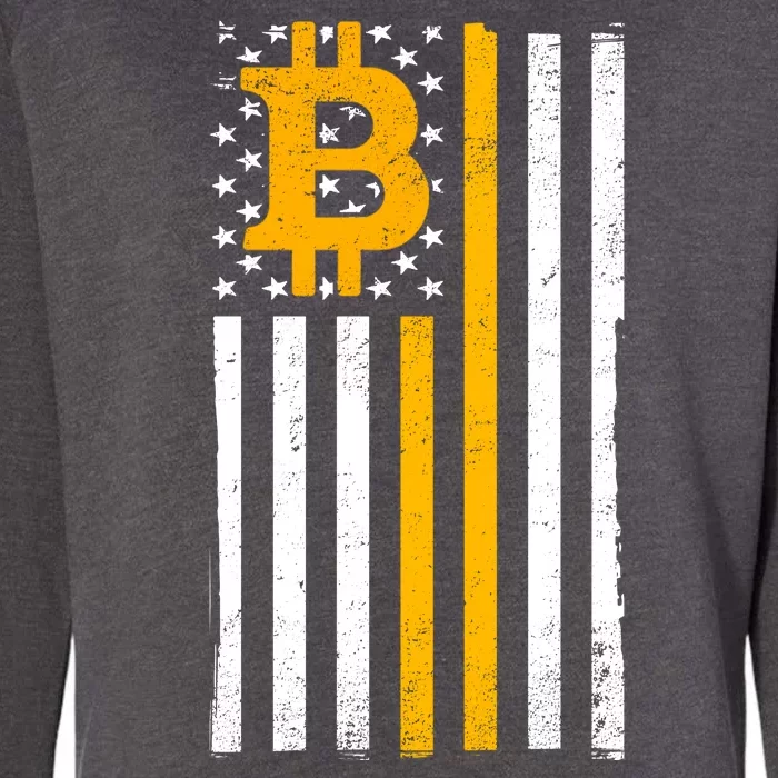 Bitcoin American Flag Crypto Womens California Wash Sweatshirt