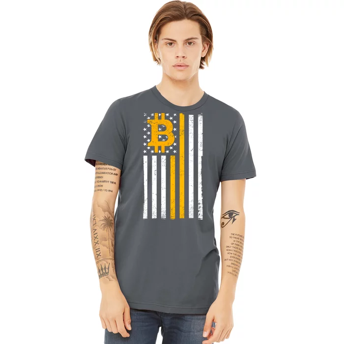 Bitcoin American Flag Crypto Premium T-Shirt