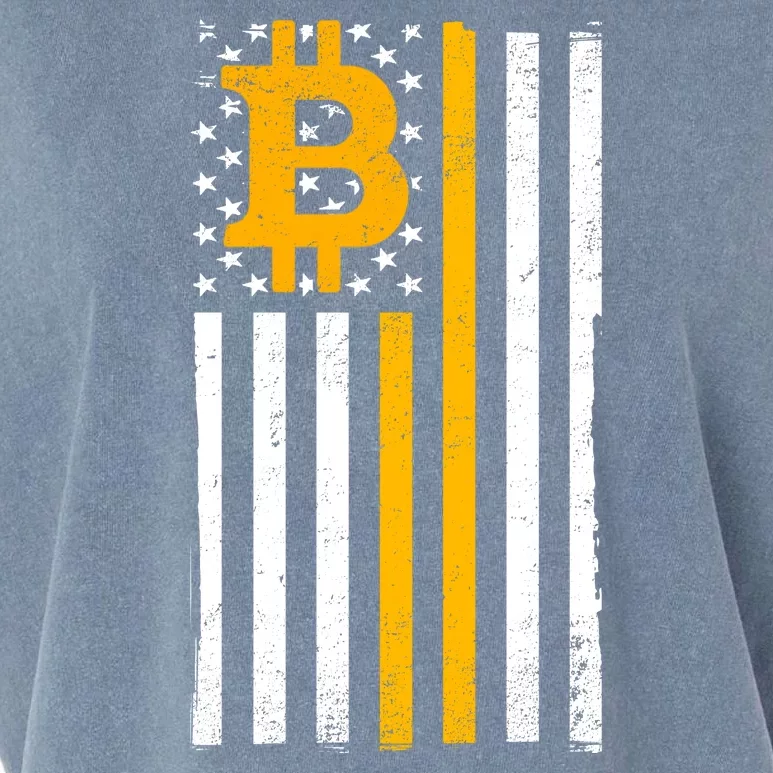 Bitcoin American Flag Crypto Garment-Dyed Women's Muscle Tee