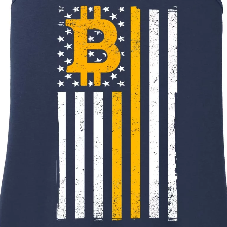 Bitcoin American Flag Crypto Ladies Essential Tank