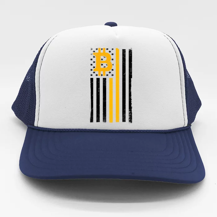 Bitcoin American Flag Crypto Trucker Hat