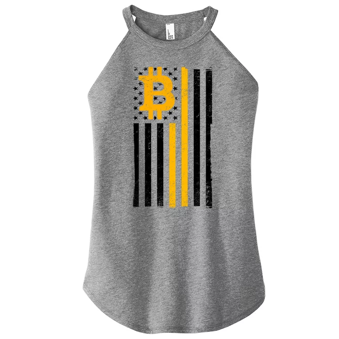 Bitcoin American Flag Crypto Women’s Perfect Tri Rocker Tank