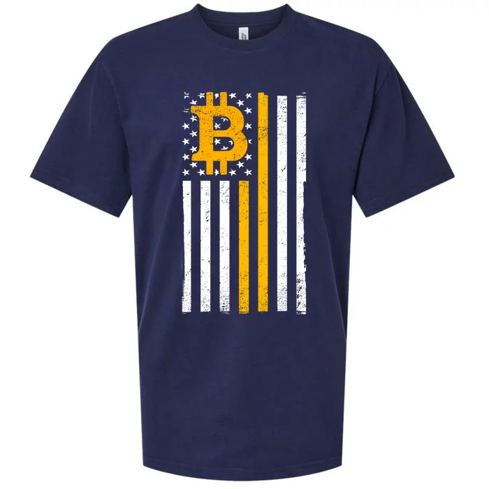 Bitcoin American Flag Crypto Sueded Cloud Jersey T-Shirt