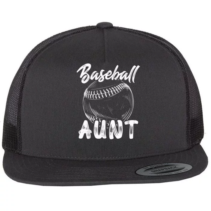 Baseball Aunt For Wo Family Matching Players Team Auntie Flat Bill Trucker Hat