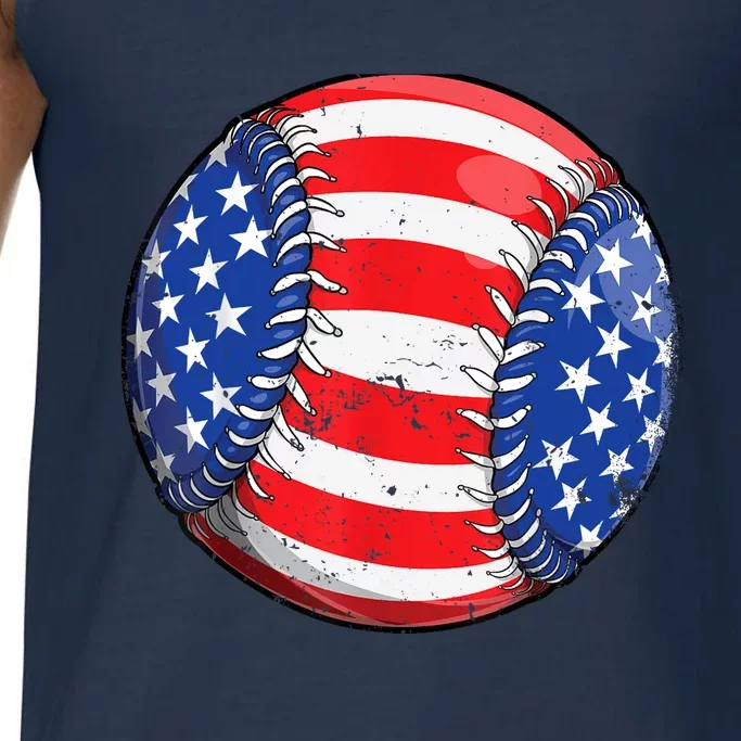 Baseball American Flag 4th Of July Boy Retro Ball Sport Comfort Colors® Tank Top