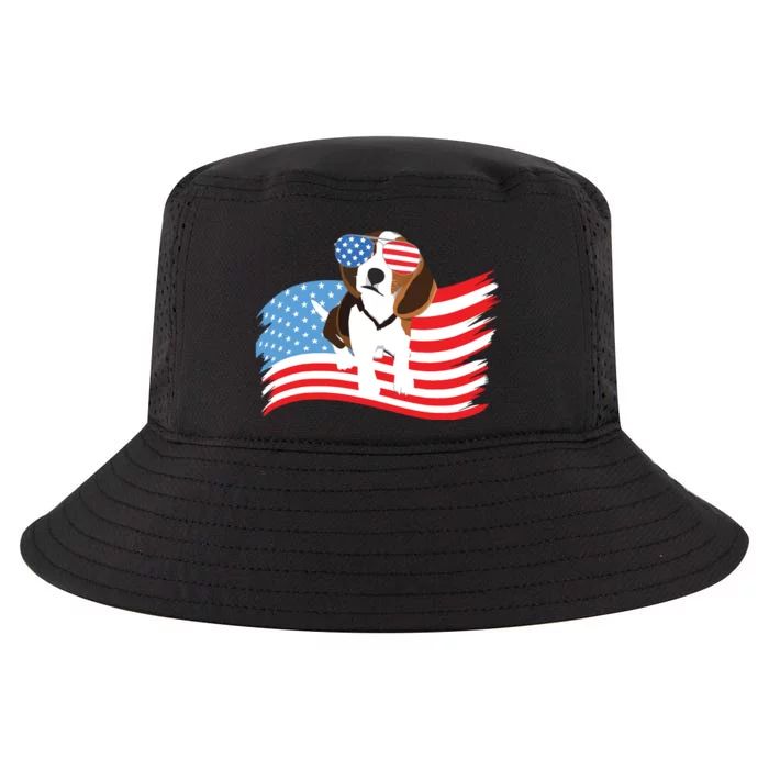 Beagle American Flag 4th Of July Dog Patriotic T Cool Comfort Performance Bucket Hat