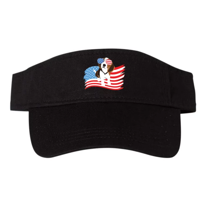 Beagle American Flag 4th Of July Dog Patriotic T Valucap Bio-Washed Visor