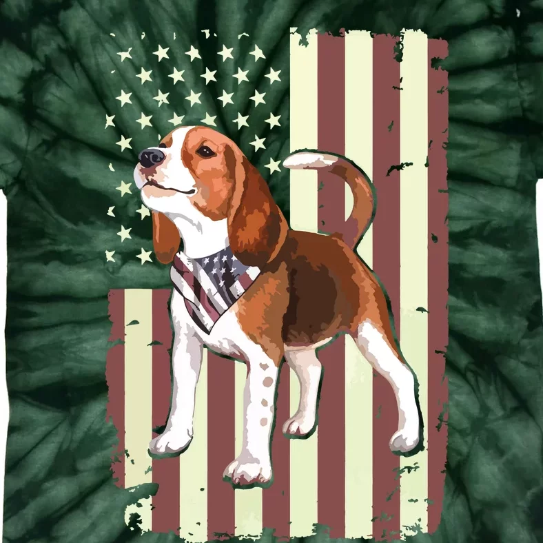 Beagle American Flag Bandana Patriotic 4th Of July T Tie-Dye T-Shirt