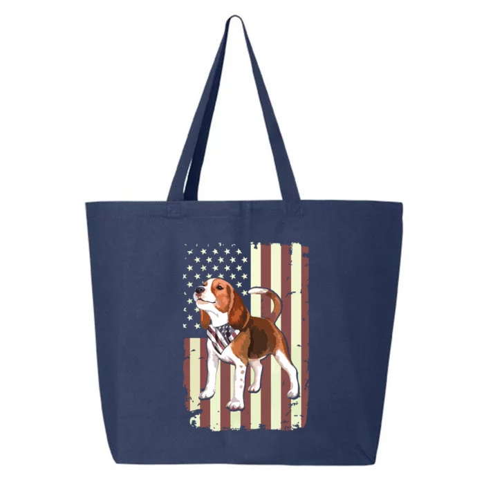 Beagle American Flag Bandana Patriotic 4th Of July T 25L Jumbo Tote