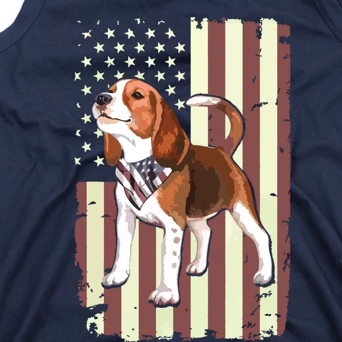 Beagle American Flag Bandana Patriotic 4th Of July T Tank Top