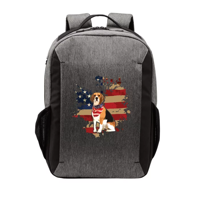 Beagle American Flag Bandana Vintage Patriotic 4th Of July Vector Backpack