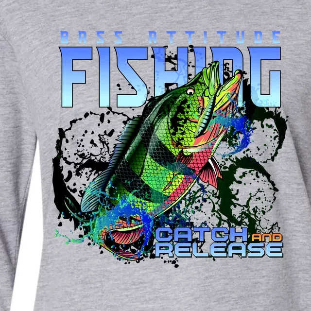 Bass Attitude Fishing Catch And Release Womens Cotton Relaxed Long Sleeve T-Shirt