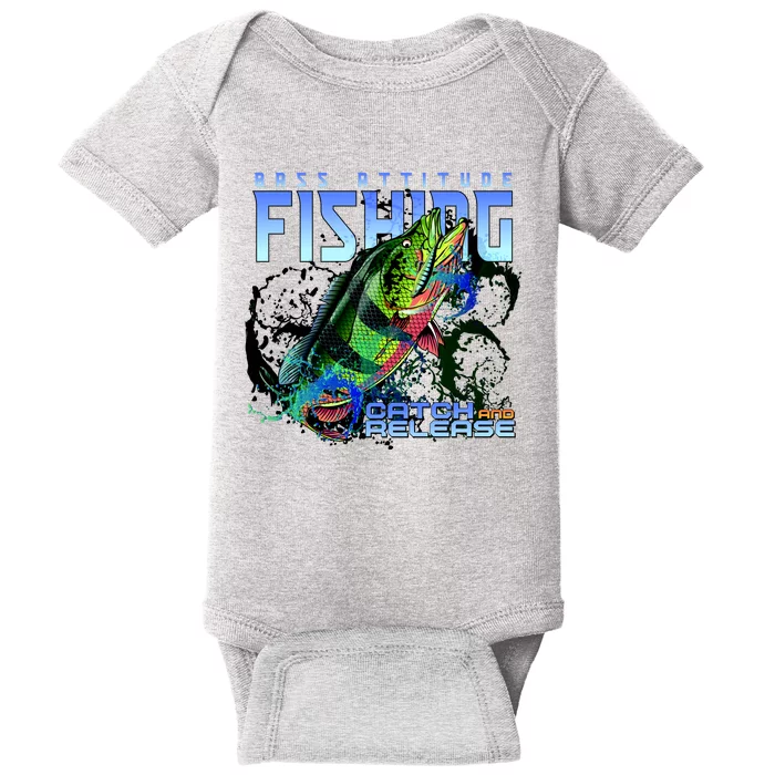 Bass Attitude Fishing Catch And Release Baby Bodysuit