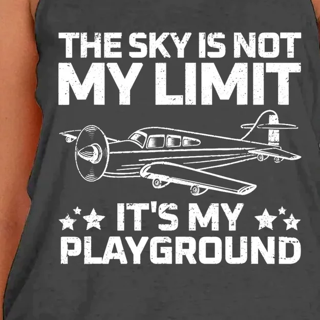 Best Airplane For Aviation Airplanes Plane Pilot Women's Knotted Racerback Tank