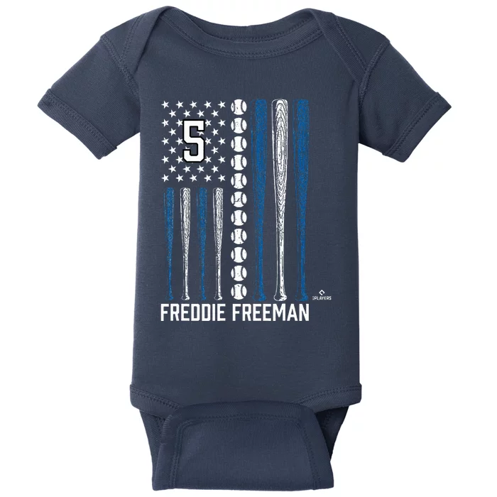 Baseball American Flag Baby Bodysuit