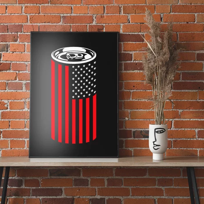 Beer American Flag 4th of July  Merica USA Drinking Poster