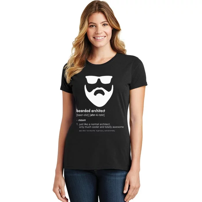 Bearded Architect Funny Beard Joke Architecture Gift Women's T-Shirt