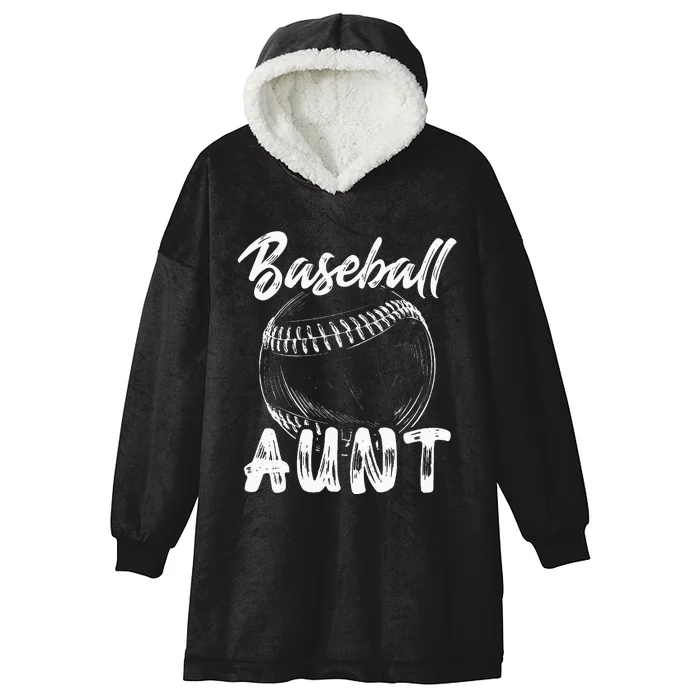 Baseball Aunt For Women Family Matching Players Team Auntie Hooded Wearable Blanket