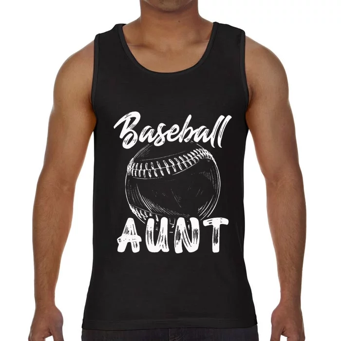 Baseball Aunt For Women Family Matching Players Team Auntie Comfort Colors® Tank Top