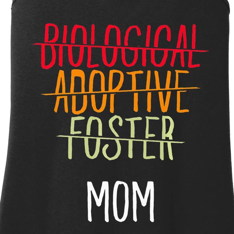 Biological Adoptive Foster Mom Floral Mother's Day Adoption Ladies Essential Tank