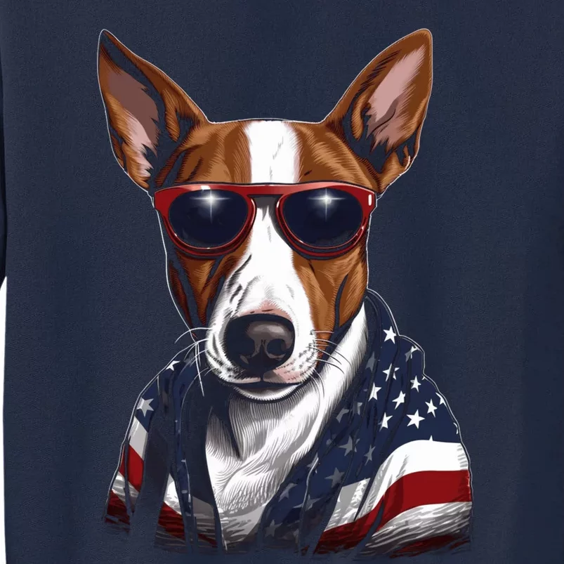 Basenji American Flag USA Tee 4th July Gifts Graphic Tees Tall Sweatshirt