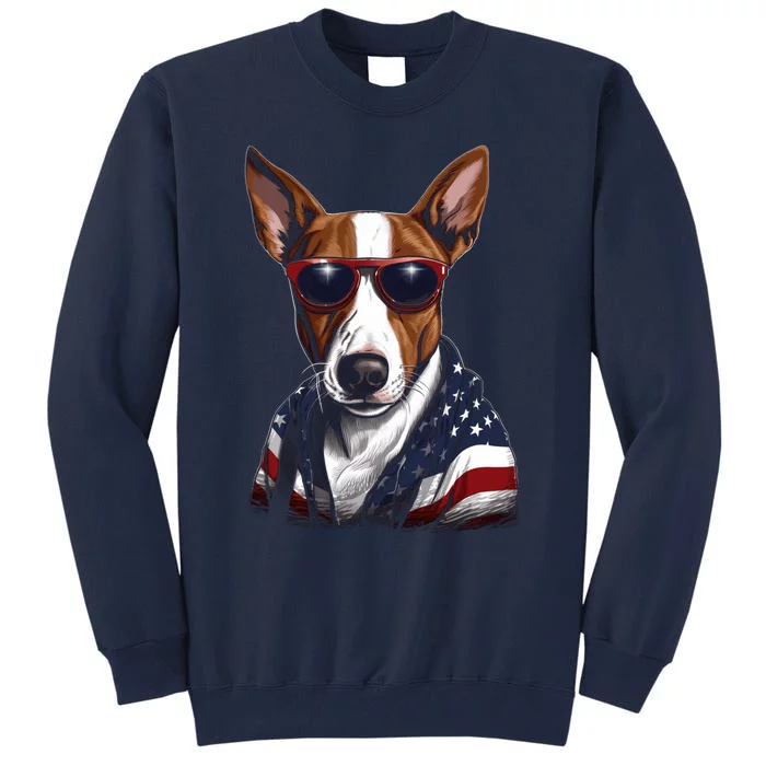 Basenji American Flag USA Tee 4th July Gifts Graphic Tees Tall Sweatshirt