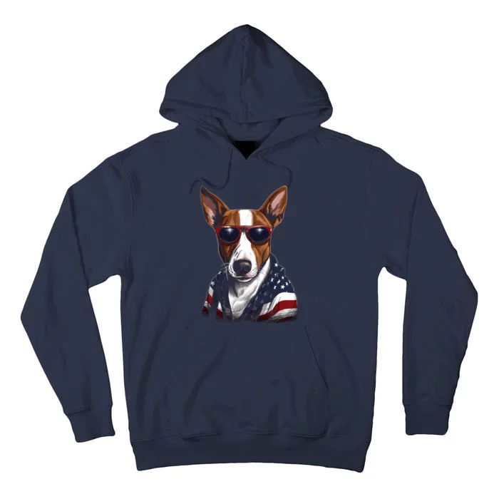 Basenji American Flag USA Tee 4th July Gifts Graphic Tees Tall Hoodie