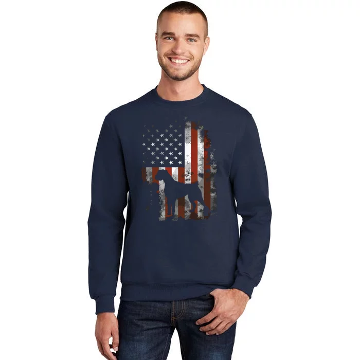 Boxer American Flag USA 4th Of July Dog Gifts Sweatshirt