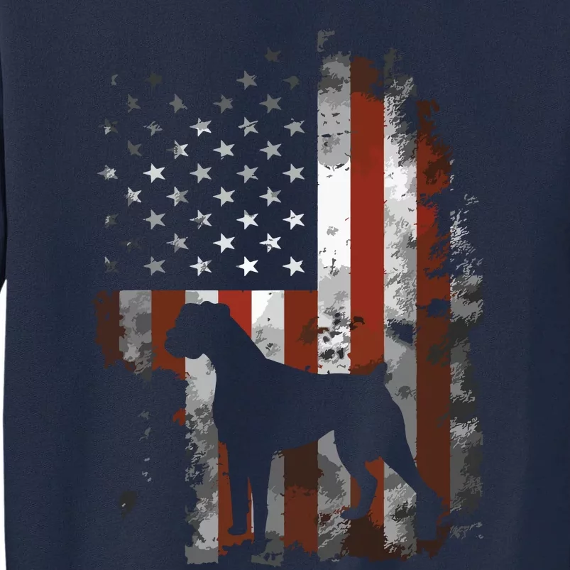 Boxer American Flag USA 4th Of July Dog Gifts Tall Sweatshirt