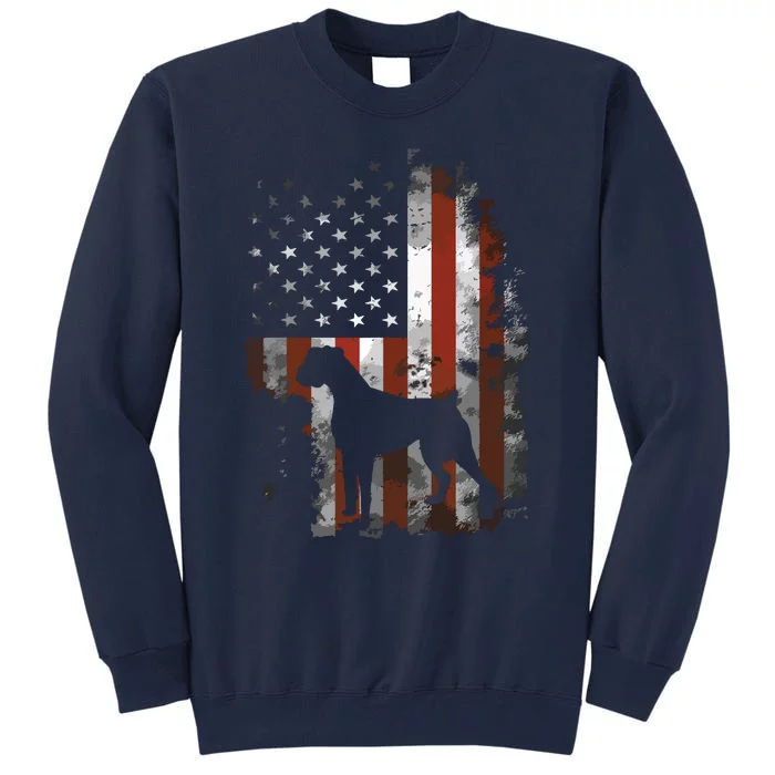 Boxer American Flag USA 4th Of July Dog Gifts Tall Sweatshirt