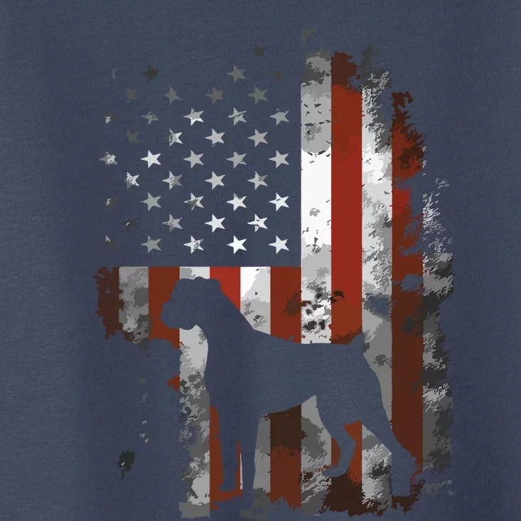 Boxer American Flag USA 4th Of July Dog Gifts Toddler T-Shirt