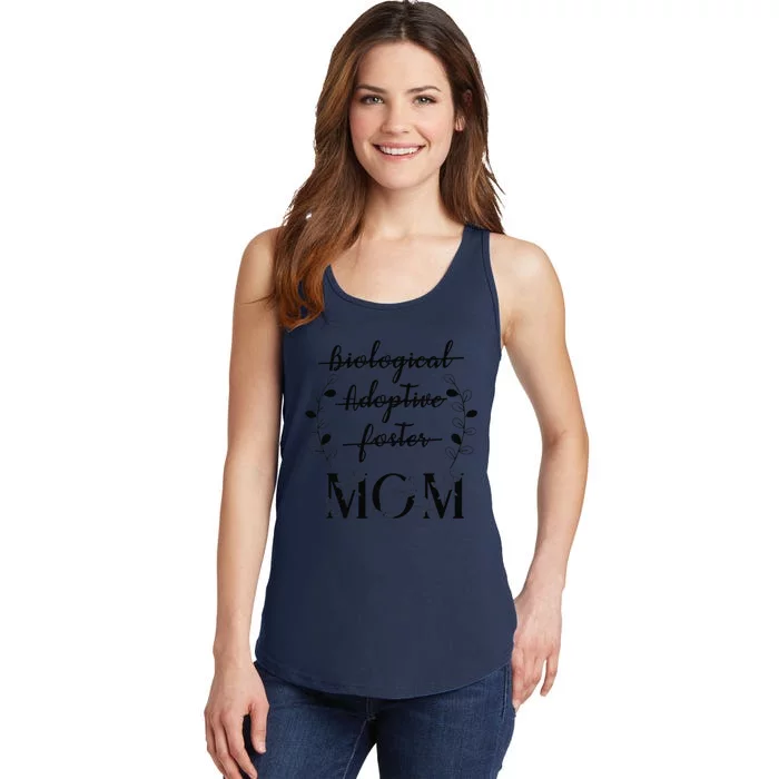 Biological Adoptive Foster Mom Floral Mother's Day Adoption Ladies Essential Tank